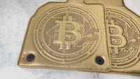 Golden Leather Floor Mats for Lamborghini Aventador with Bitcoin Sewing