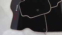 Black Floor Mats For Ferrari GTC4 Lusso (2016-2023) with Leather | Beige Trim