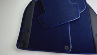 Dark Blue Floor Mats for Porsche 964 (1989-1994) with Leather