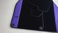 Black Floor Mats for Porsche 997 (2004-2012) with Purple Leather | ER56 Design