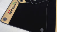 Italian Edition Black Floor Mats for Lamborghini Urus (2018-2026) with Gold Leather Border