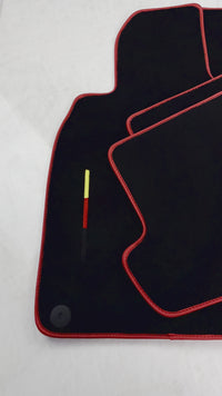 Black Floor Mats for Porsche 991 (2012-2019) with Red Trim