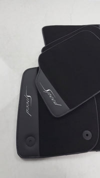 Black Floor Mats For Bentley Continental GT (2018–2023) Speed with Leather