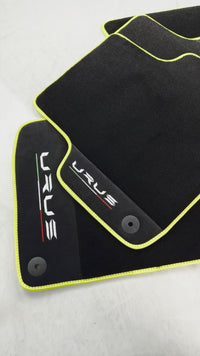 Black Floor Mats For Lamborghini Urus With Alcantara Leather