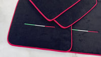 Black Floor Mats for Ferrari Purosangue Long with Red Trim | Italian Edition