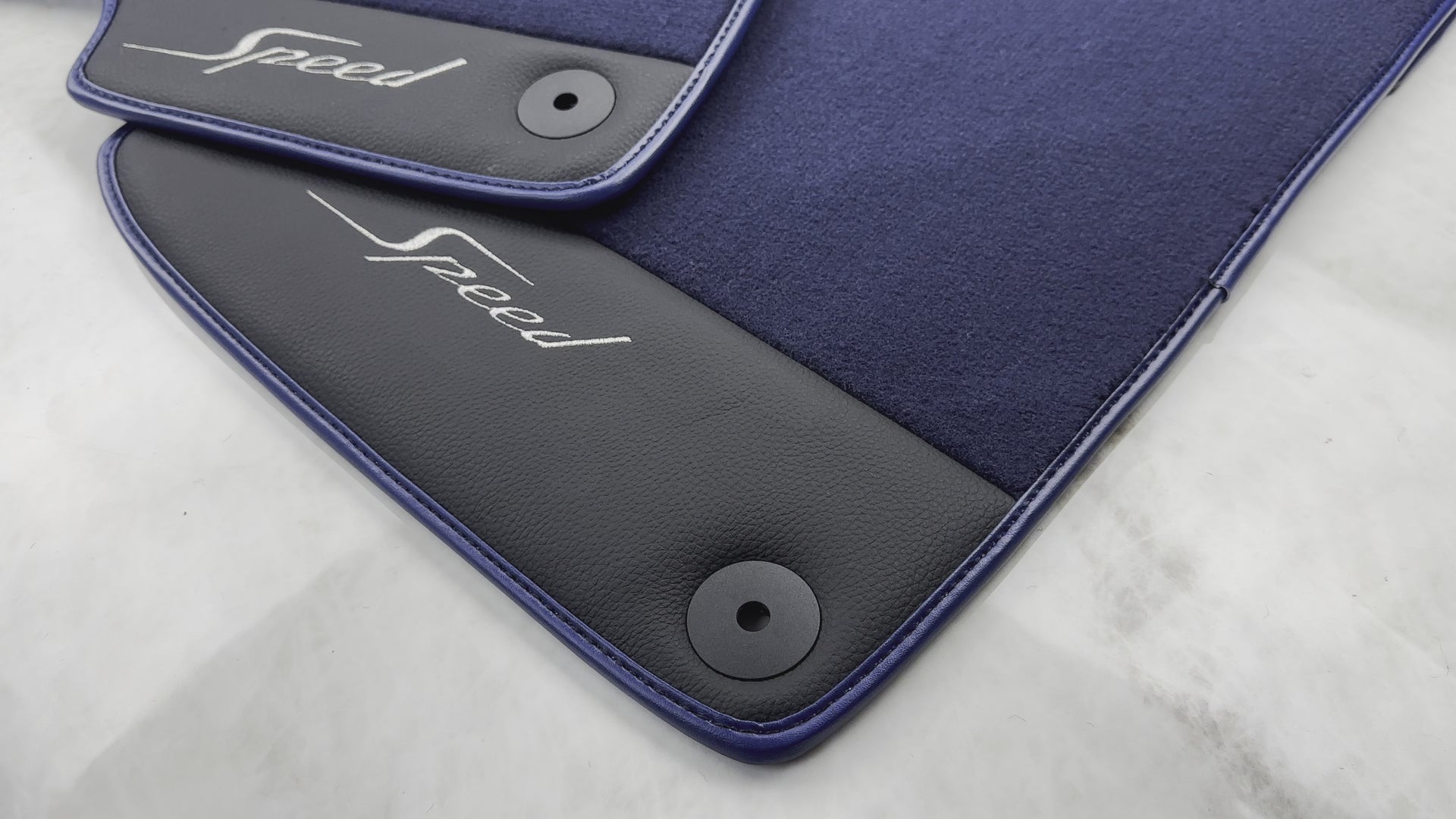 Blue Floor Mats For Bentley Bentayga (2015-2023) with Leather - AutoWin