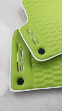 Green Leather Floor Mats for Lamborghini Urus (2018-2026) ER56 Design