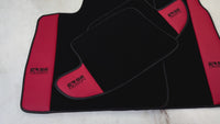 Black Floor Mats for Bentley Continental GT (2011–2018) with Red Leather | ER56 Design