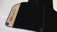 Italian Edition Black Floor Mats for Lamborghini Huracan (2014-2023) with Gold Leather Border