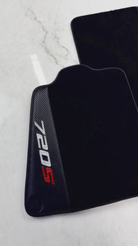 Black Floor Mats For McLaren 720S (2017-2021) with Carbon Leather