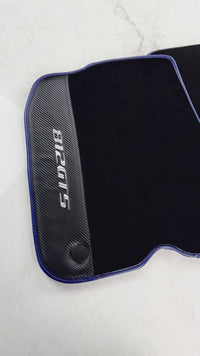 Black Floor Mats for Ferrari 812 GTS (2019-2023) with Carbon Leather