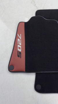 Black Floor Mats For McLaren 720S (2017-2021) With Red Leather