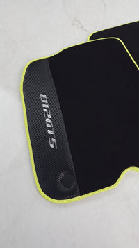 Black Floor Mats for Ferrari 812 GTS (2019-2023) with Carbon Leather