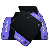 Purple Leather Black Floor Mats for Lamborghini Urus | Black Trim - AutoWin