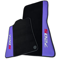 Purple Leather Black Floor Mats for McLaren 720S | Black Trim - AutoWin
