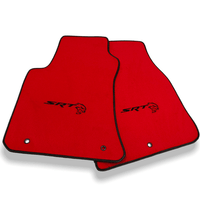 Red Floor Mats For Dodge Challenger SRT 2011-2021 With Emblem Tailored - AutoWin