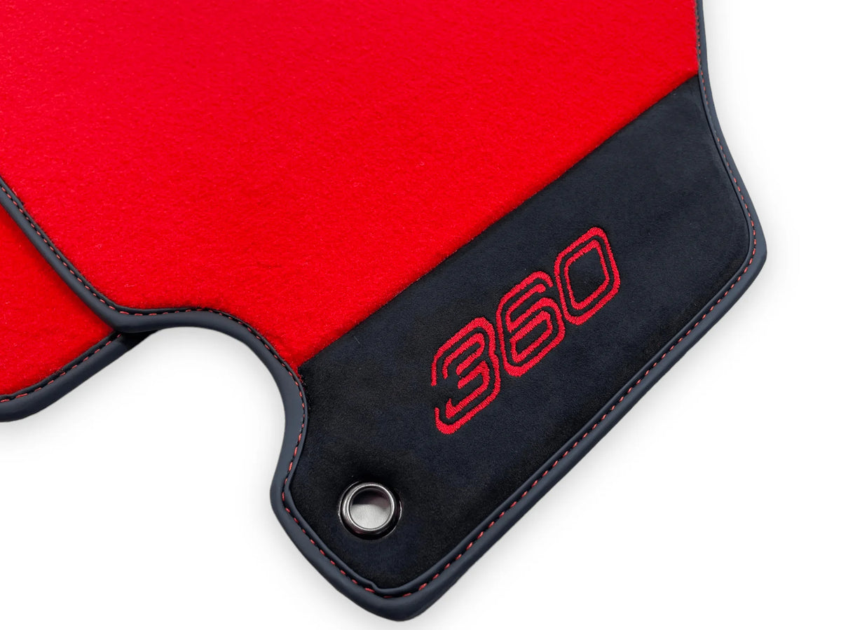 Red Floor Mats For Ferrari 360 Modena 1999-2005 With Alcantara Leather - AutoWin
