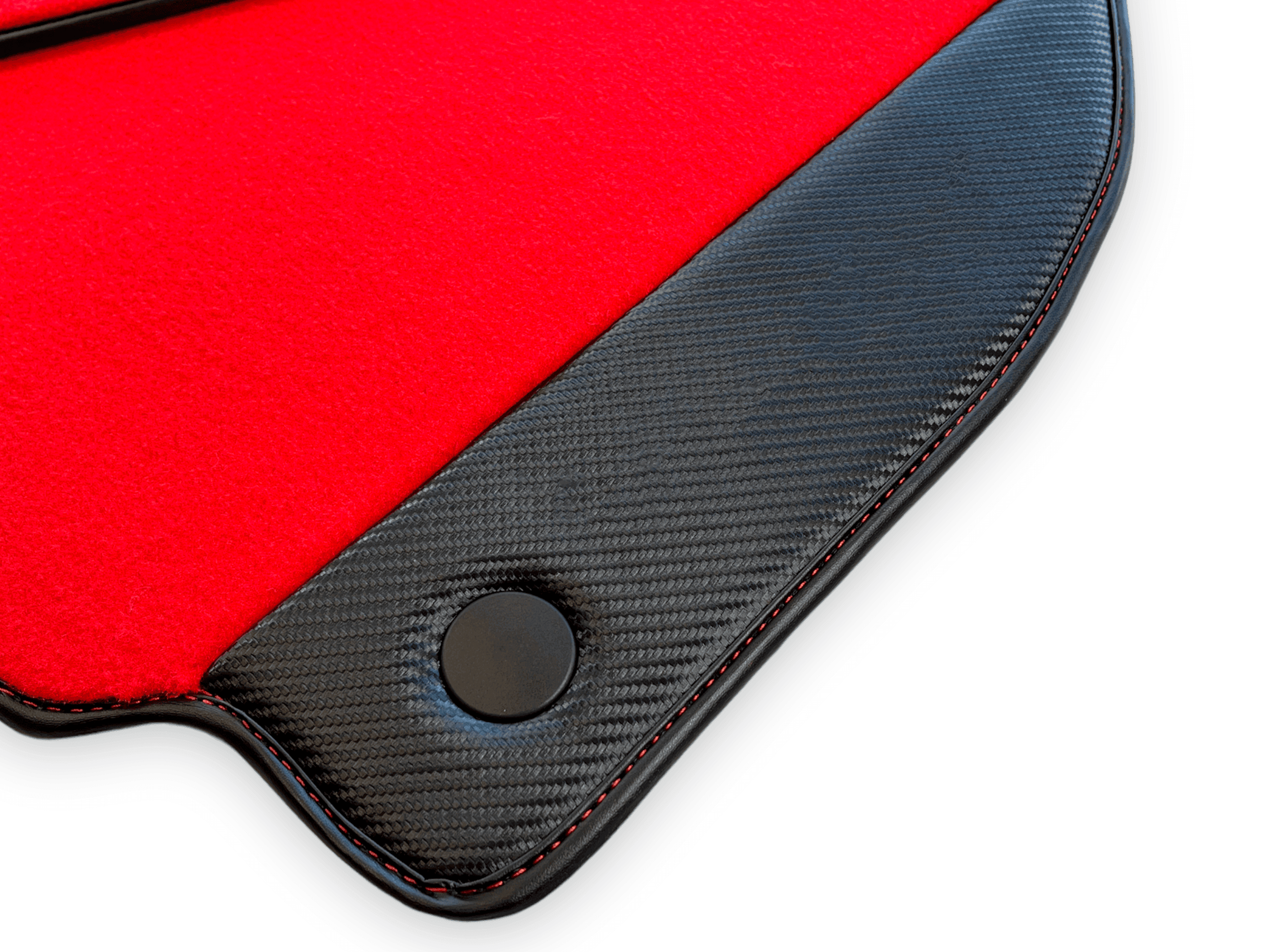 Red Floor Mats For Ferrari 488 Pista Spider 2019-2021 With Carbon Fiber Leather - AutoWin