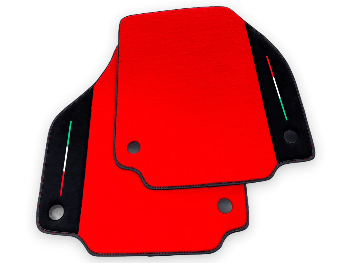 Red Floor Mats For Ferrari 488 Spider 2015-2022 Alcantara Leather - AutoWin