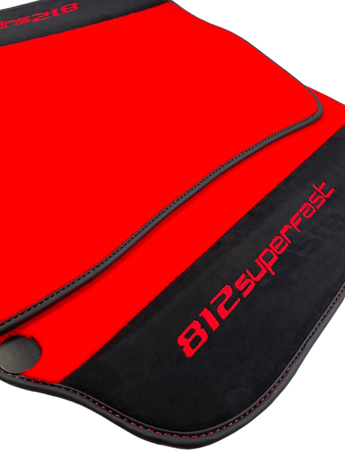 Red Floor Mats For Ferrari 812 Superfast With Alcantara Leather - AutoWin