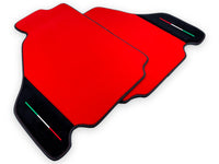 Red Floor Mats For Ferrari F430 2004-2009 With Alcantara Leather - AutoWin