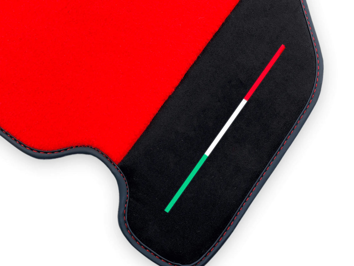 Red Floor Mats For Ferrari F430 2004-2009 With Alcantara Leather - AutoWin
