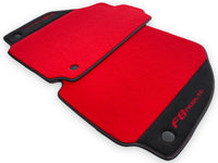 Red Floor Mats For Ferrari F8 Tributo 2019-2022 With Alcantara Leather - AutoWin