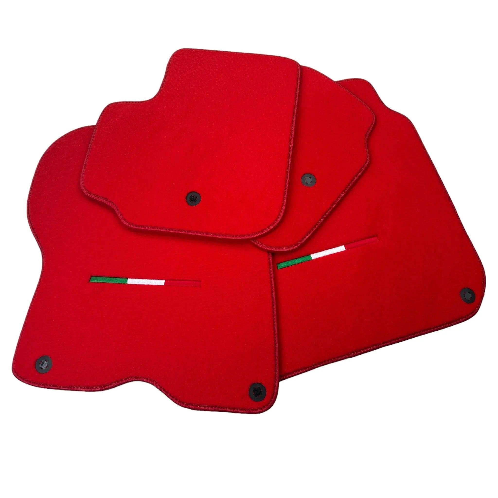 Red Floor Mats For Ferrari GTC4 Lusso (2016-2023) Italian Edition - AutoWin