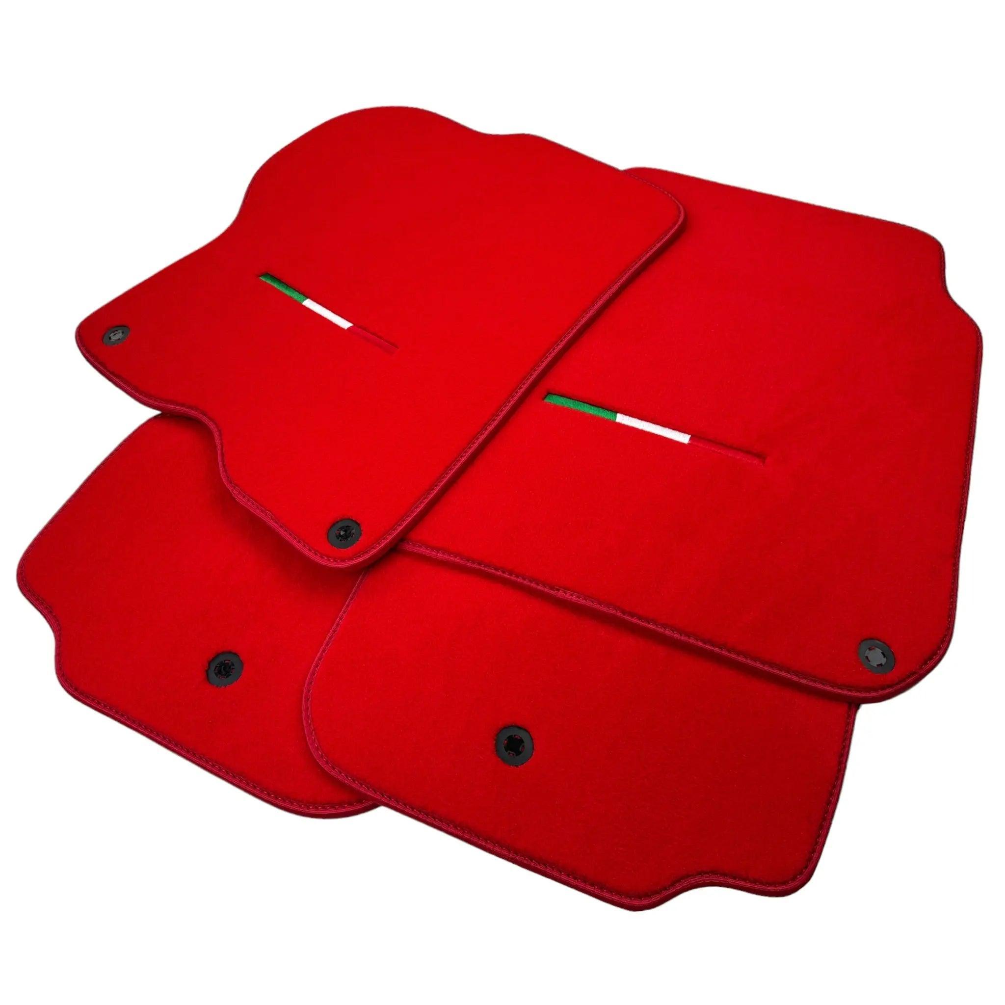 Red Floor Mats For Ferrari GTC4 Lusso (2016-2023) Italian Edition - AutoWin