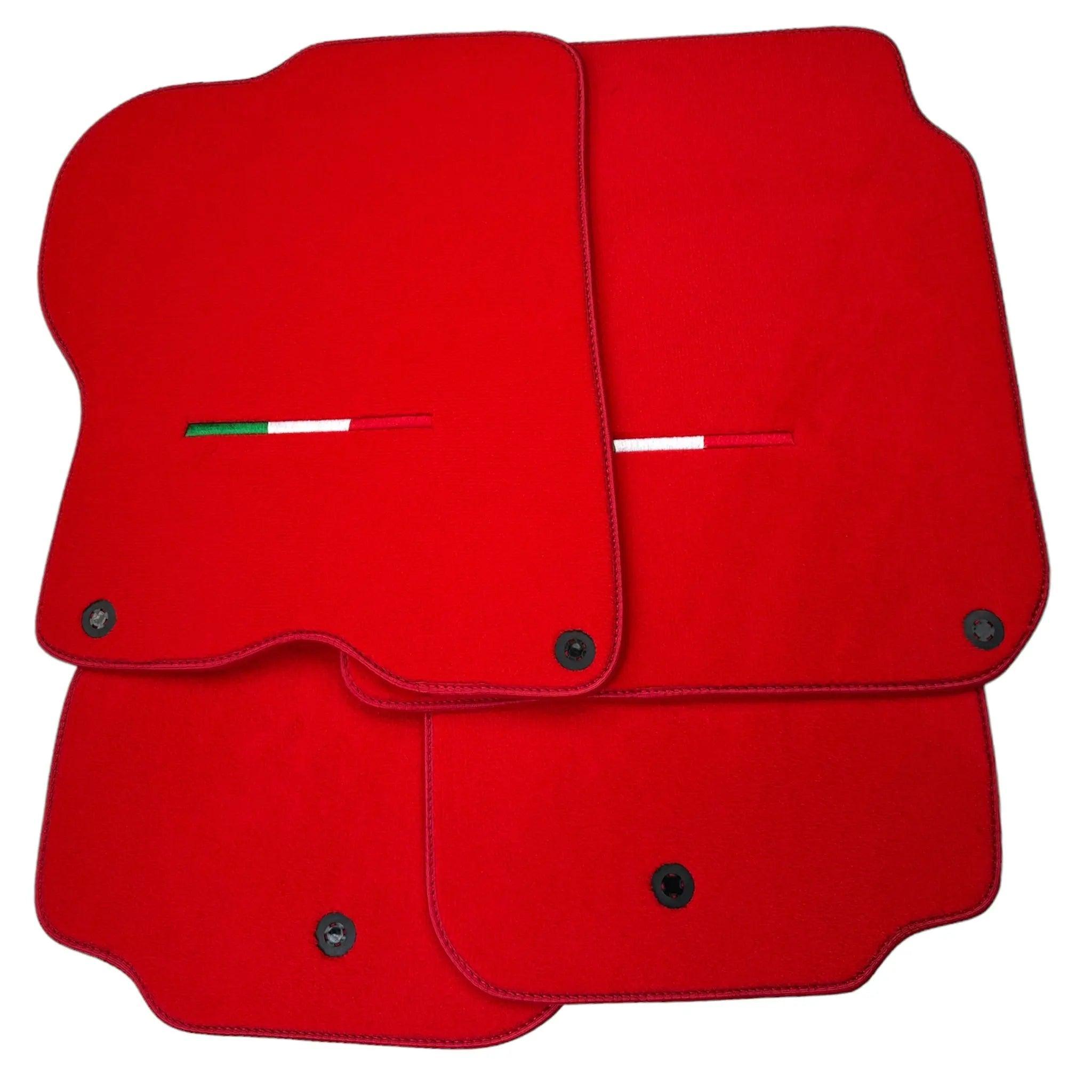 Red Floor Mats For Ferrari GTC4 Lusso (2016-2023) Italian Edition - AutoWin