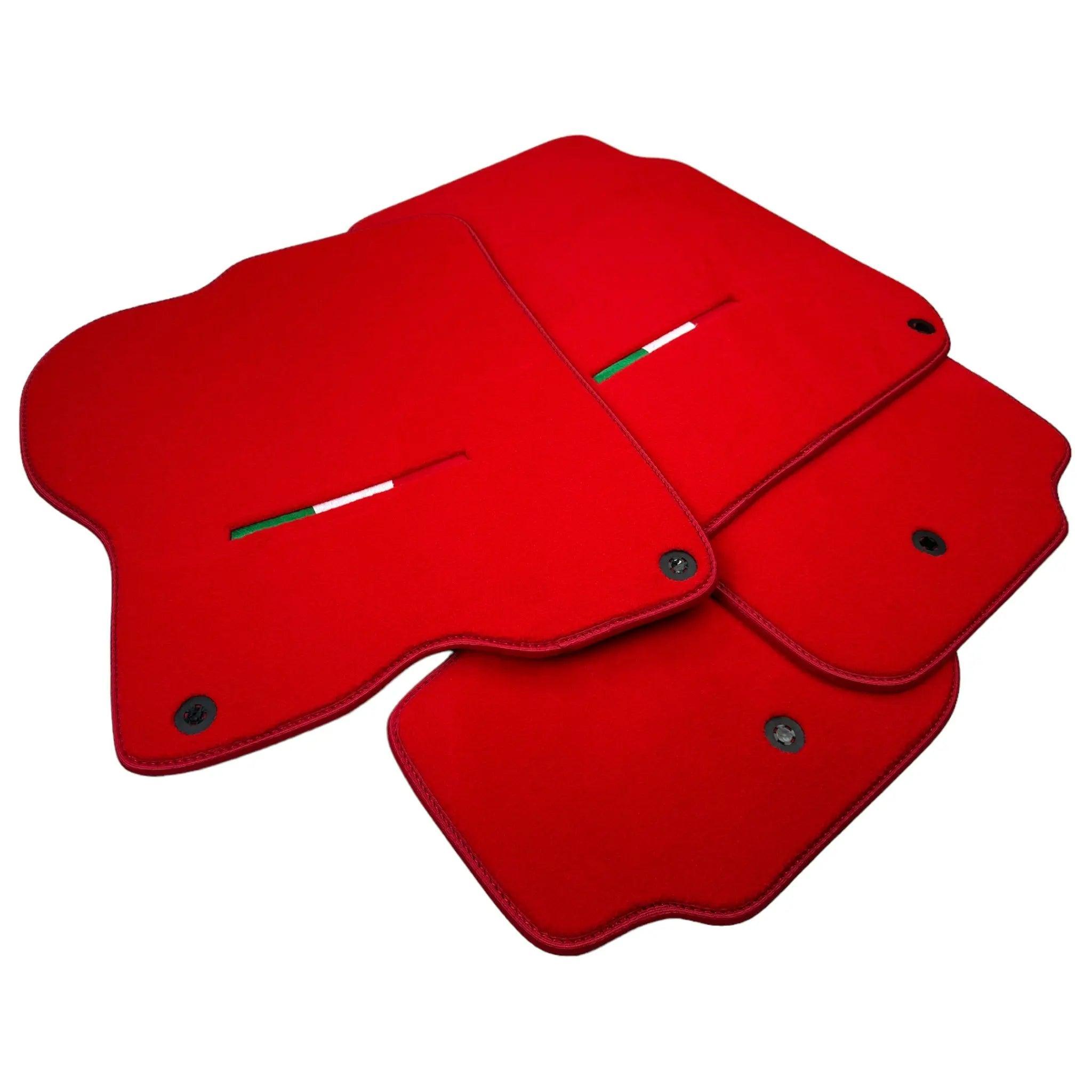 Red Floor Mats For Ferrari GTC4 Lusso (2016-2023) Italian Edition - AutoWin