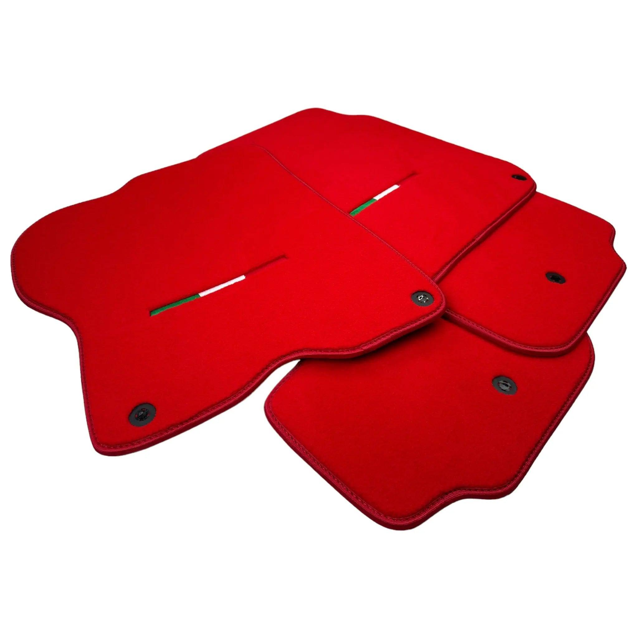 Red Floor Mats For Ferrari GTC4 Lusso (2016-2023) Italian Edition - AutoWin