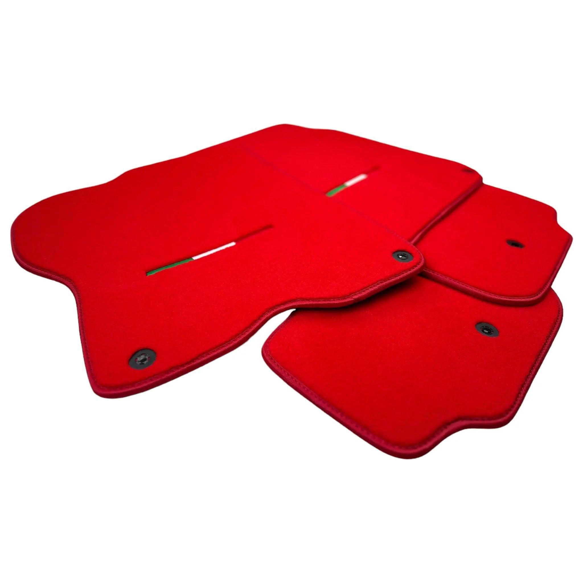 Red Floor Mats For Ferrari GTC4 Lusso (2016-2023) Italian Edition - AutoWin