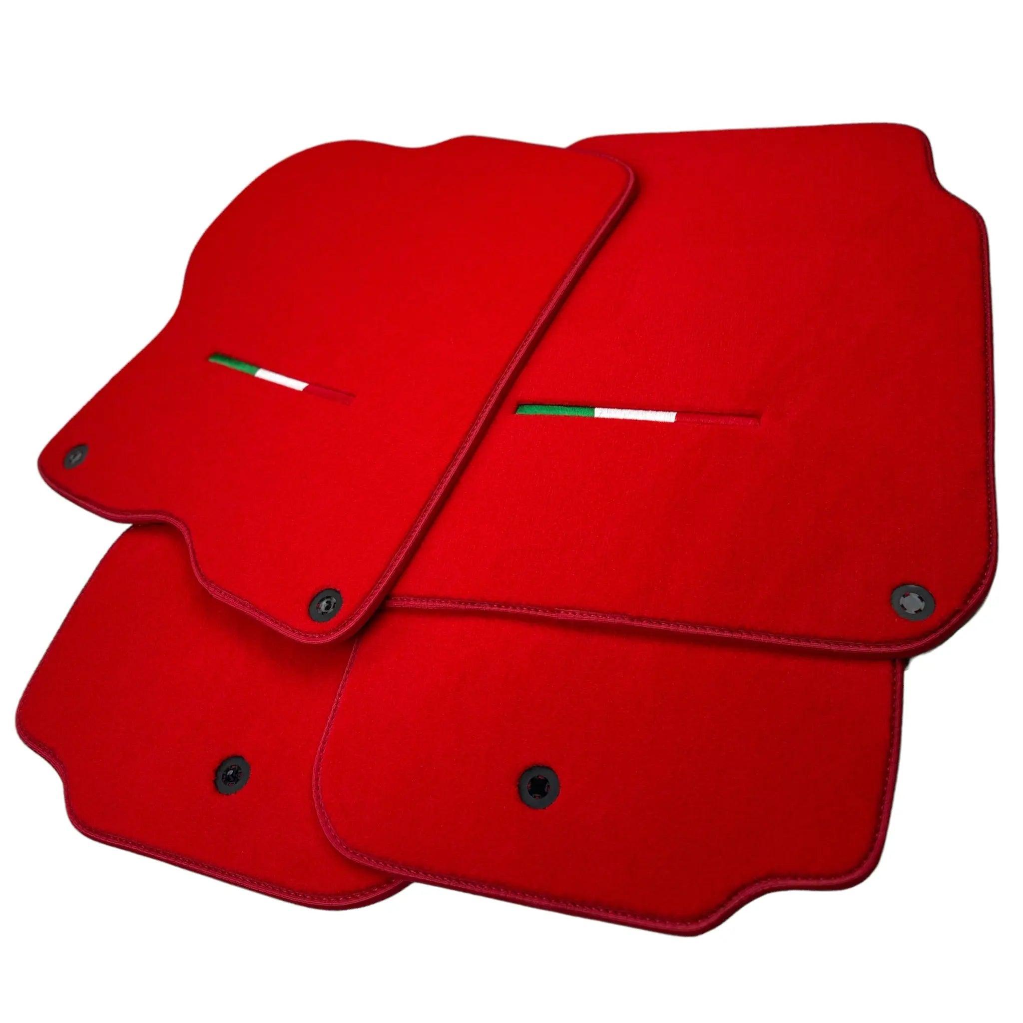 Red Floor Mats For Ferrari GTC4 Lusso (2016-2023) Italian Edition - AutoWin