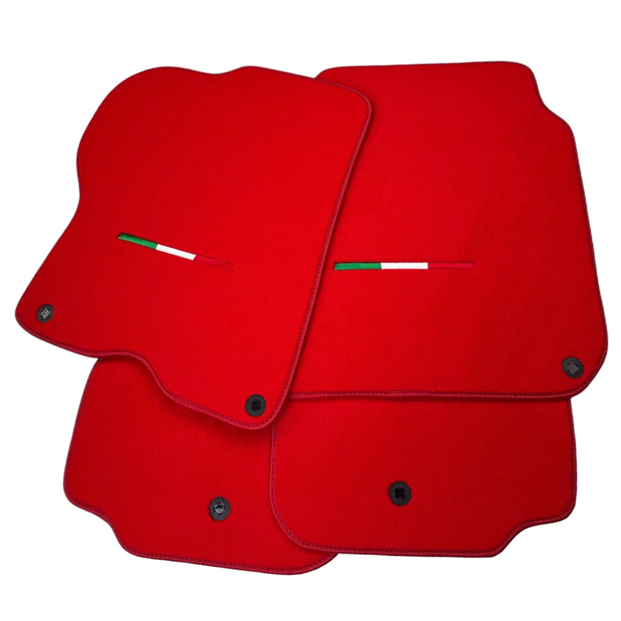 Red Floor Mats For Ferrari GTC4 Lusso (2016-2023) Italian Edition - AutoWin