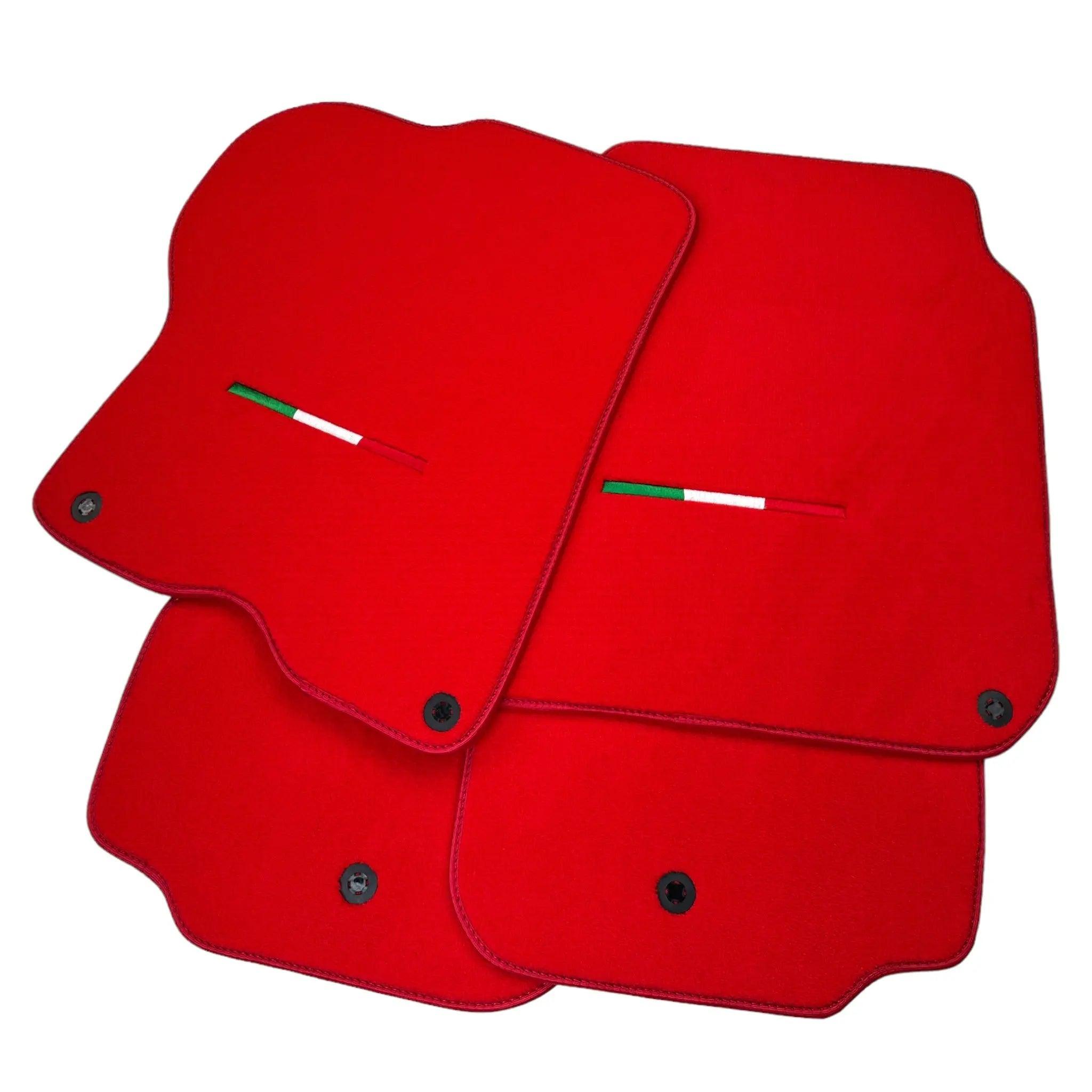 Red Floor Mats For Ferrari GTC4 Lusso (2016-2023) Italian Edition - AutoWin