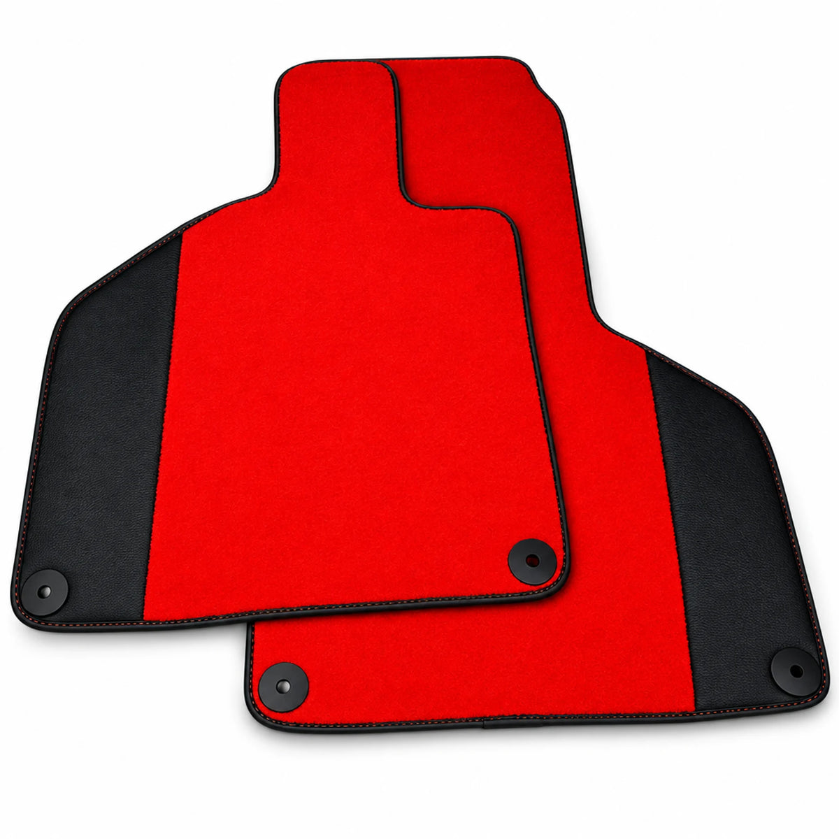 Red Floor Mats for Lamborghini Huracan EVO with Black Leather