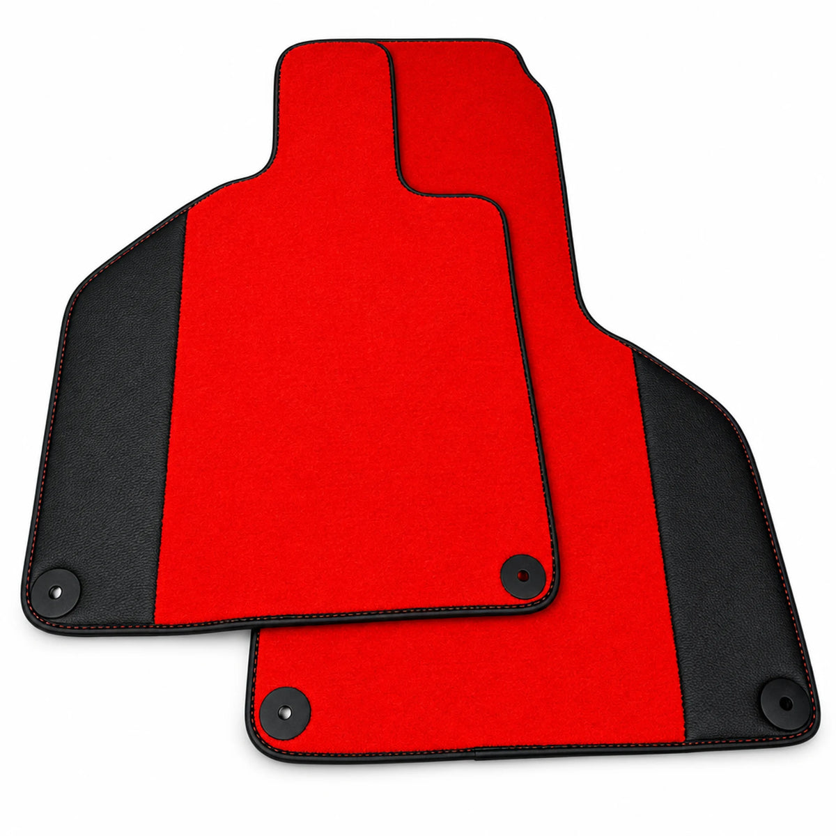 Red Floor Mats for Lamborghini Huracan EVO with Black Leather