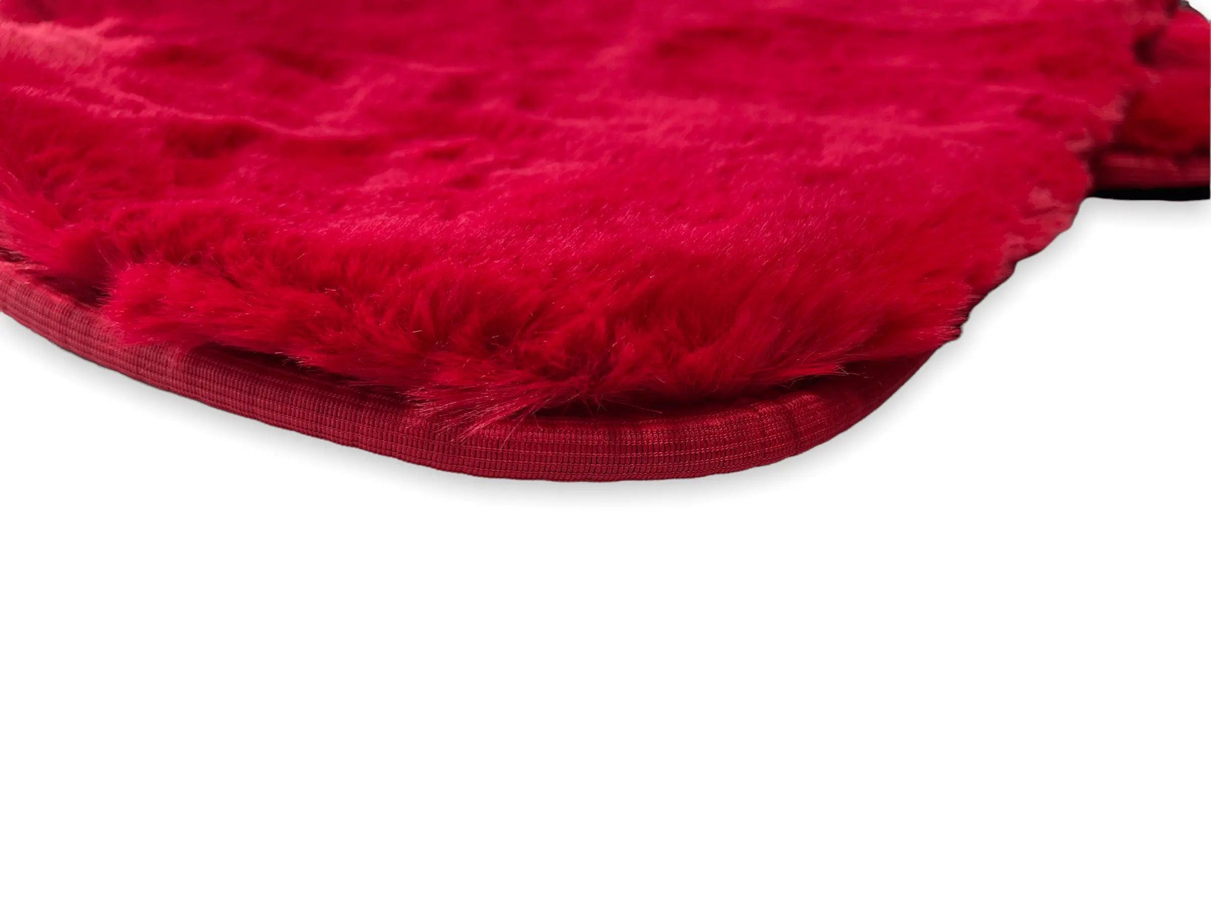 Red Sheepskin Floor Mats For Bentley Bentayga Er56 Design Brand - AutoWin