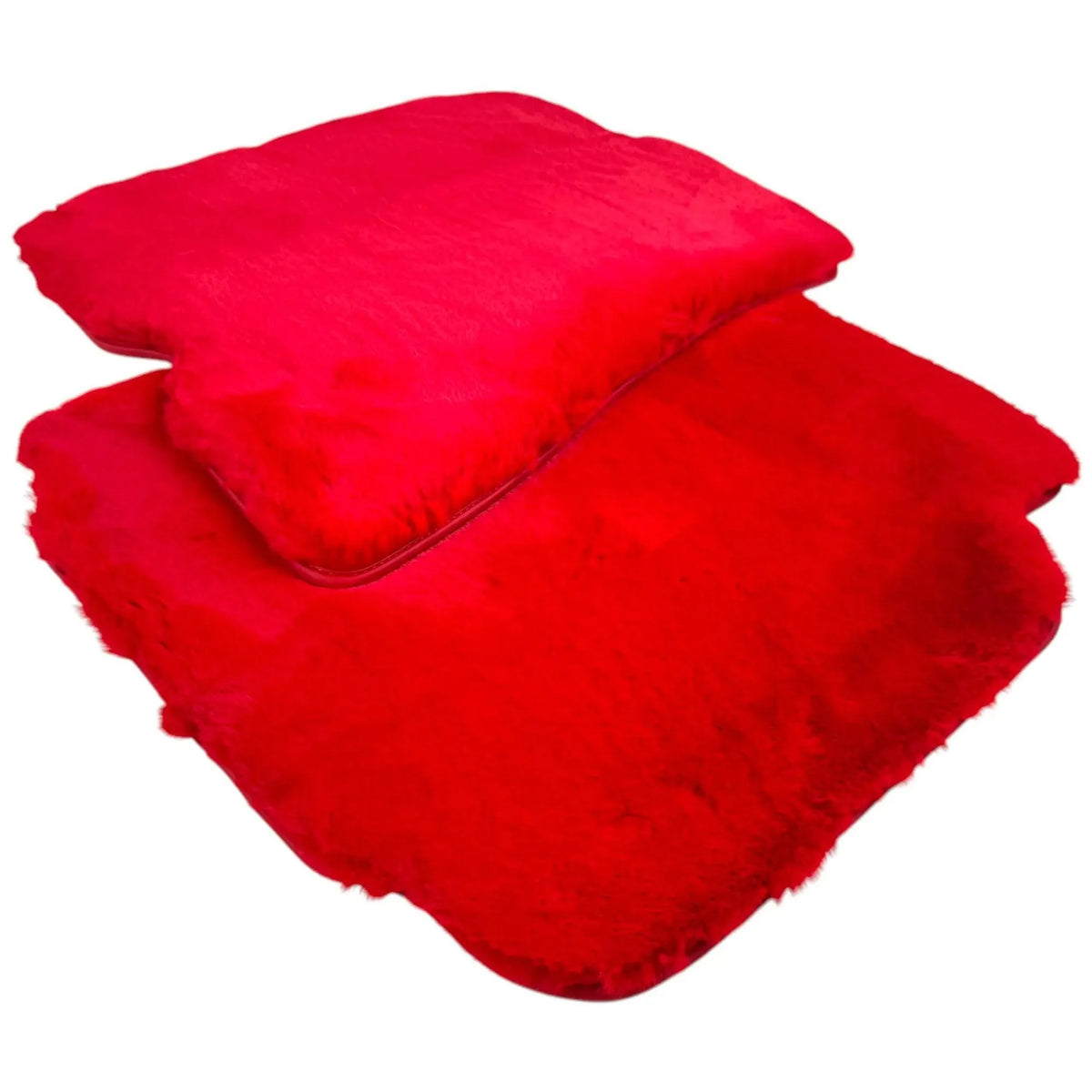 Red Sheepskin Floor Mats for Ferrari Roma (2021-2027)