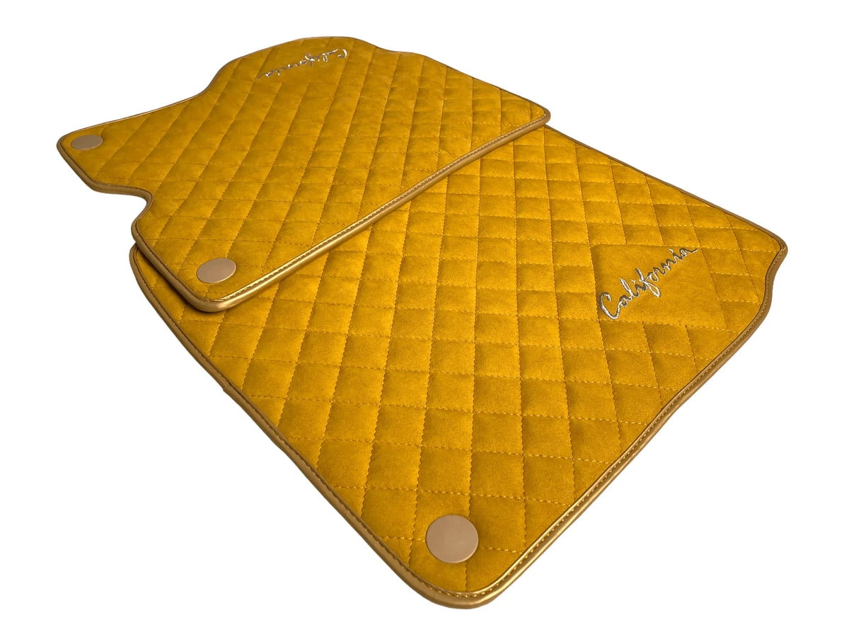Tan Alcantara Floor Mats For Ferrari California 2008-2014 - AutoWin