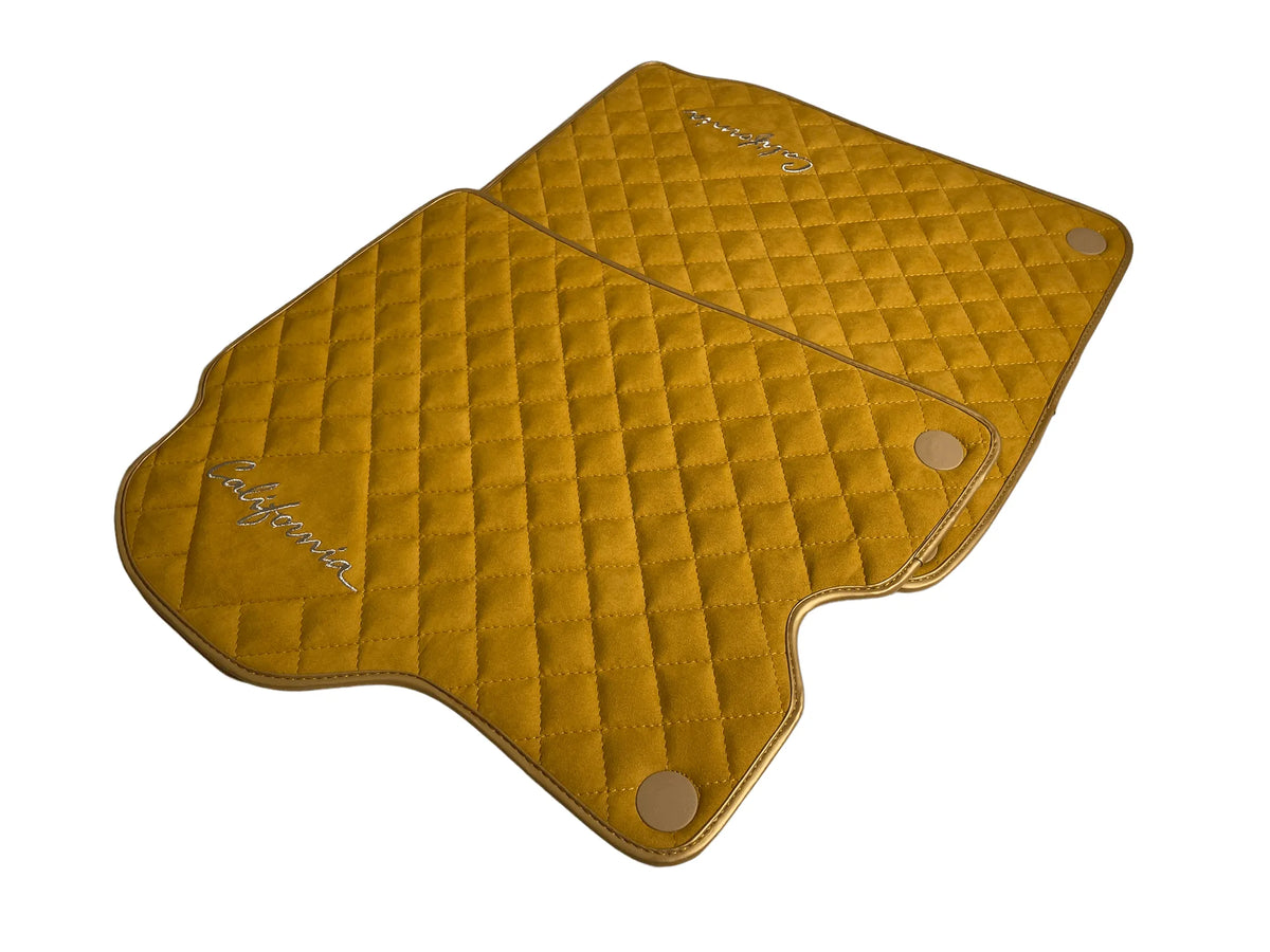 Tan Alcantara Floor Mats For Ferrari California 2008-2014 - AutoWin