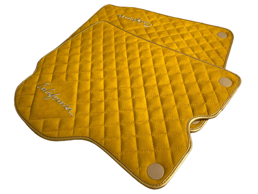 Tan Alcantara Floor Mats For Ferrari California 2008-2014 - AutoWin
