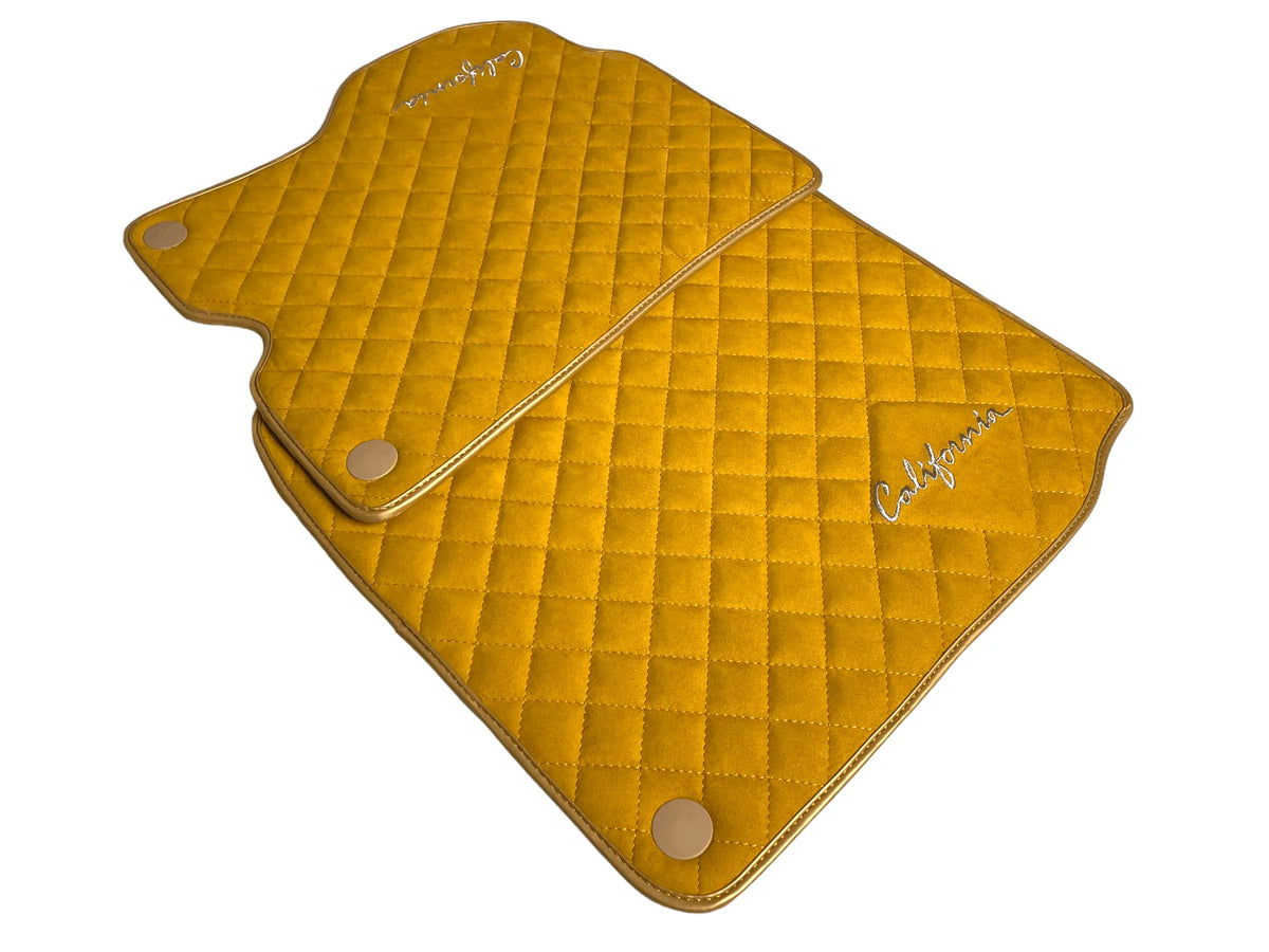 Tan Alcantara Floor Mats For Ferrari California 2008-2014 - AutoWin