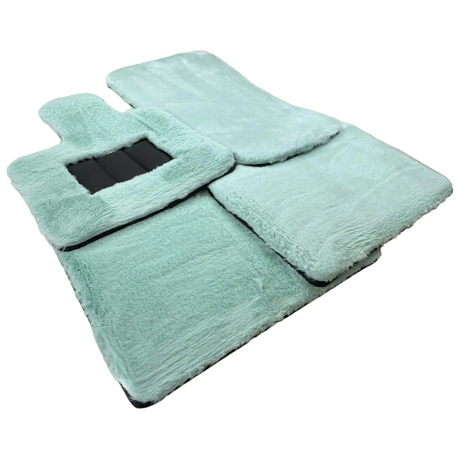 Tiffany Blue Sheepskin Floor Mats For Bentley Bentayga Er56 Design Brand - AutoWin