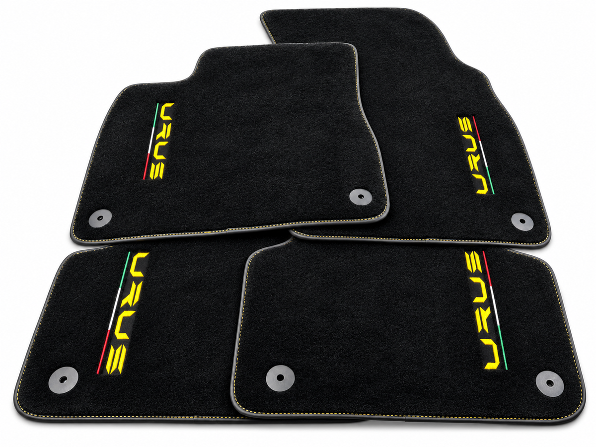 Floor Mats For Lamborghini Urus Black Tailored Orange Edition - Yellow