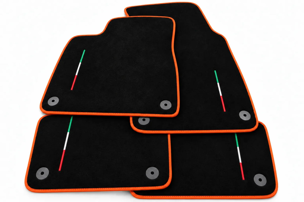 Floor Mats For Lamborghini Urus Black Tailored Black Trim - Orange