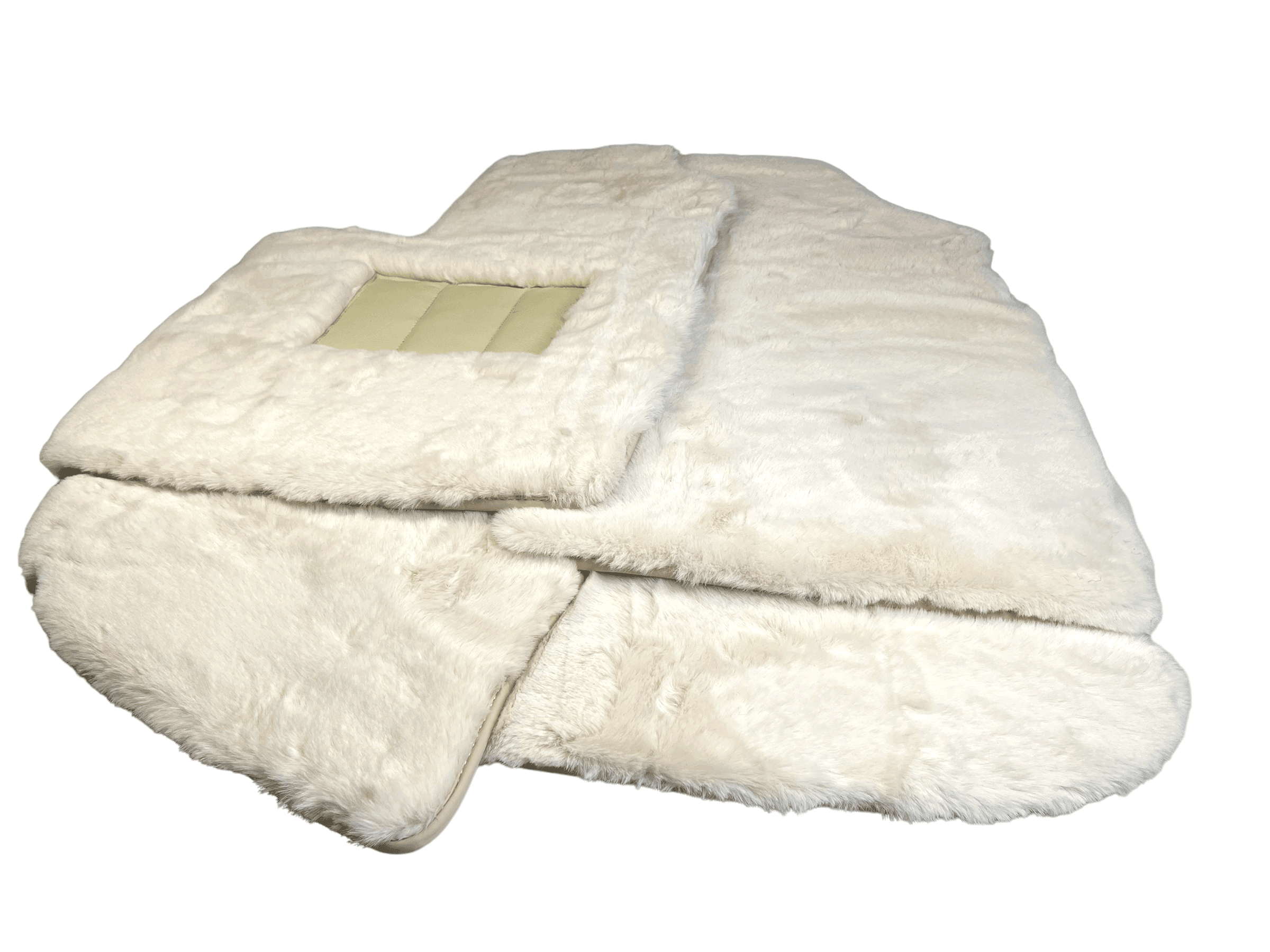 White Sheepskin Floor Mats For Bentley Continental GTC (2006–2011) Er56 Design - AutoWin
