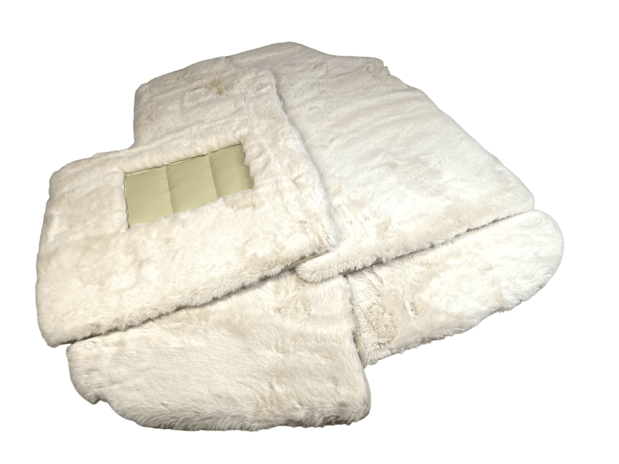White Sheepskin Floor Mats For Bentley Continental GTC (2006–2011) Er56 Design - AutoWin