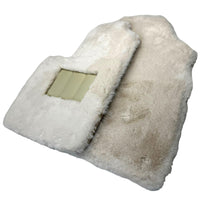 White Sheepskin Floor Mats for Bentley Continental GTC (2011-2018) ER56 Design - AutoWin
